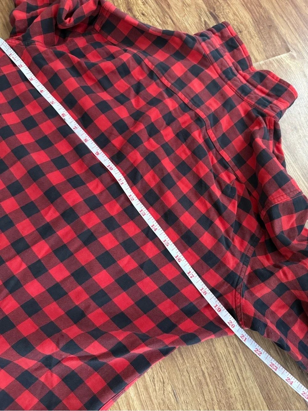 Red Black Plaid Button-Front Shirt